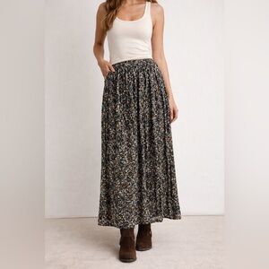 Vintage 80s Express International Paisley Maxi Skirt S Boho Cottagecore Pleated